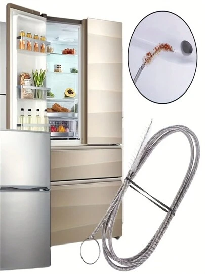 Flexible Long-Handle Cleaning Brush For Refrigerator Drains & More - Soft Nylon & Stainless Steel, 54.72inch Length,Kitchen,Bathroom,Home,Household Suppliers