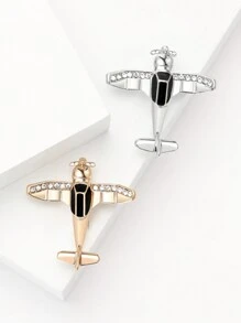 Strass Flugzeug Broschen für Frauen, unisex Email Flugzeug Anstecknadeln, Büro Party Freunde Geschenke Accessoires