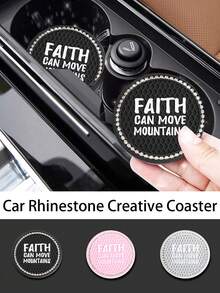 Bộ 2 miếng lót cốc ô tô sáng tạo hình chữ Rhinestone, miếng lót cốc chống trượt bền, phụ kiện nội thất ô tô độc đáo bằng Rhinestone cho ô tô & trang trí nhà cửa - Nhiều màu - Xem 7