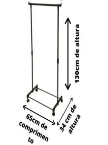 Clothes Hanger 150cm Adjustable Height With Shoe Rack WITH WHEELS - 黑色 - 查看 1