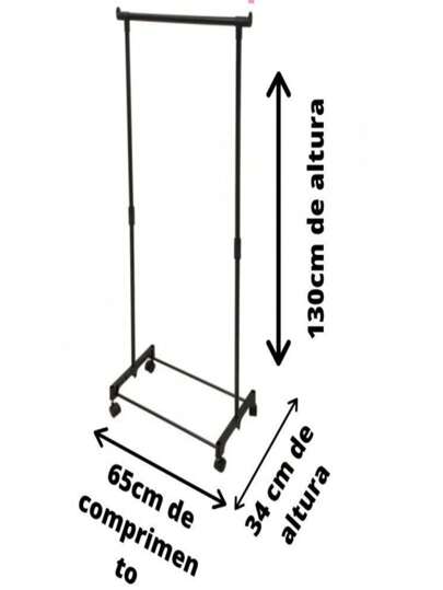 Cabideiro Arara Para Roupas 150cm Altura Ajust. C/ Sapateira COM RODINHA