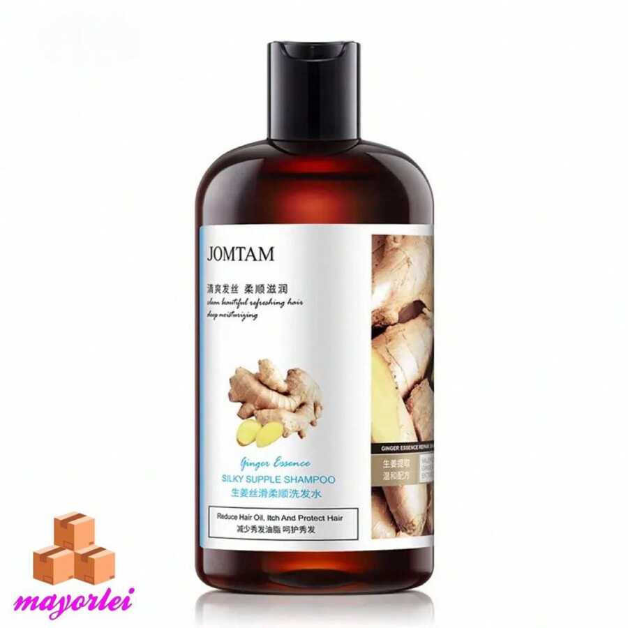 Champú de jengibre a base de hierbas para el cuidado del cabello, anticaída del cabello, antipicazón, caspa, Control de aceite, refrescante, nutritivo, 400ML - Rojo y blanco - Ver 1