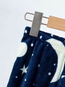 2 件套儿童法兰绒睡衣套装，保暖加厚家居服，适合秋冬季，男孩