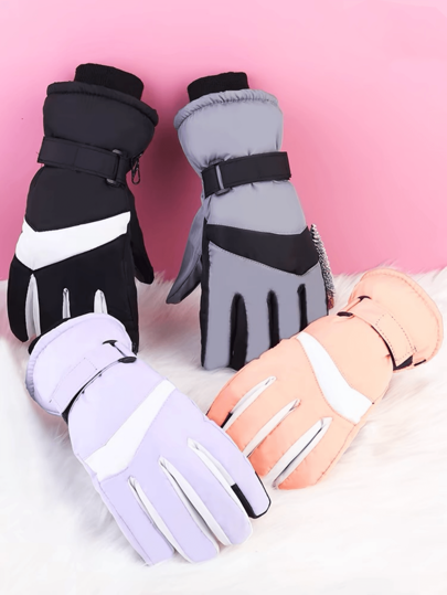 1pc Winter Warm Thermal Lined Waterproof Anti-Slip Gloves, For Cycling Skiing Snowboarding Outdoor Sports, Unisex Thermal, Winter Gloves, Hand Warmer, Ski Gloves, Snow Gloves