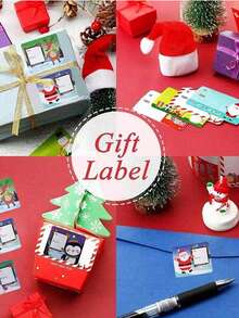 60pcs/Roll Christmas Labels, Santa Claus Stickers Self-Adhesive Labels, Christmas Gift Decorations,Christmas Gifts,Merry Christmas - Multicolor - View 3