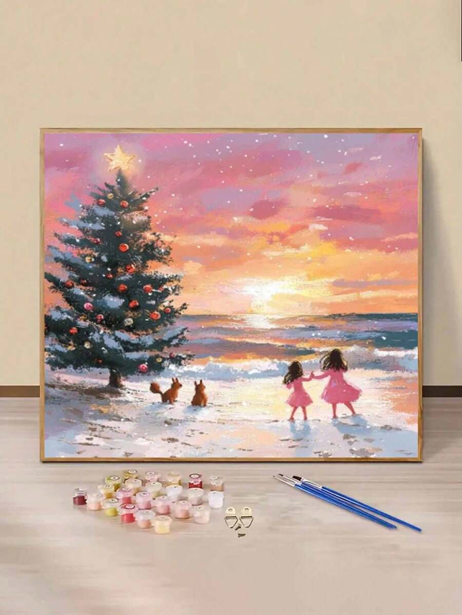 Pink Christmas 2024 Easy To Start DIY Paint By Numbers, Embark On An