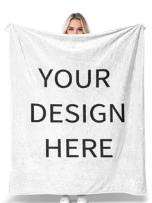 1pc Customized Personal Photo Flannel/Coral Fleece Blanket, Customize Name Logo Blanket, Customize Photo Blanket, Suitable For Wife, Husband, Couples, Father's Day, Mother's Day, Christmas, Halloween, Holiday Blanket, Family Pet Gift, Picture Memorial Blanket