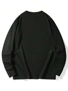 Women's Round Neck Letter Print Casual Versatile Cute-Chic Oversized Long Sleeve T-Shirt, Autumn/Winter