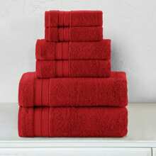 Mocassi 6-Piece Turkish Cotton Three Line Popcorn Towel Set, 2 Washcloths, 2 Hand Towels And 2 Bath Towels - 塵土飛揚的玫瑰 - 查看 12