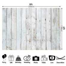 Vintage Wooden Backdrop, Retro Rustic White-Gray Wooden Floor Photography Backdrop, Video Shooting Studio Props, Suitable For Adult Background Cloth - Multicolor - View 5