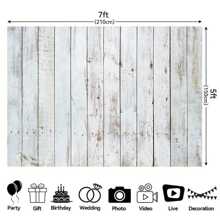 Vintage Wooden Backdrop, Retro Rustic White-Gray Wooden Floor Photography Backdrop, Video Shooting Studio Props, Suitable For Adult Background Cloth - Multicolor - View 4