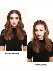 Adjustable Wig Headband Braid Hair Accessories, Heat Resistant Synthetic Fiber Fishbone Braid, Rope Braid