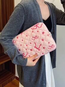 1 件可爱蝴蝶结/星星刺绣学生笔记本电脑包 11 英寸/13 英寸/15 英寸电脑包保护套文件袋笔记本电脑内胆包电脑手提包包 11 13 15 英寸便携式桌包适用于 Mac Book ASUS 适合女孩和青少年女孩和大学生适用于平板电脑手提包保护套 9-15 英寸兼容 Ipad Air 4 5 Pro 11 Mini 5 6 IPad 保护套适用于防震袋