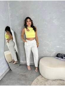 Cropped Suplex Drop - 黃色 - 查看 1