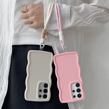 Pink New Macaron Color Wave Shell TPU Soft Shell Mobile Phone Shell DIY Cloth Rope Mobile Phone Lanyard Protective Shell Compatible With Apple Iphone11/12/13/14/ 15Promax, Compatible With Samsung Compatible With Redmi Compatible With OPPO Honor90LITE/X50/KE70E/POCOX6Pro, Compatible With Vivo, Realme8/8P/9I, Compatible With Xiaomi, Compatible With INFINIX, Compatible With TECNO And Other Mobile Phone Compatible With IPhone Cases Protective Case, International Version,  Not The Domestic Version, - Pink - View 4