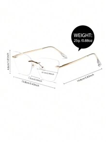1 par de gafas sin montura de ojo de gato sin graduación para mujer, accesorios de gafas decorativas de moda para mujer - transparente - Ver 4