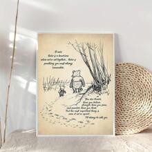 1 件小熊维尼励志名言印刷品 - 艺术装饰风格字母主题海报，适用于家庭、卧室、客厅 - 无框肖像墙艺术挂饰 - 室内和室外海报 - 彩色 - 查看 10