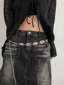 复古风格女士皮带，2024新款朋克装饰韩版时尚黑色皮带，多功能夏季 - 彩色 - 查看 5