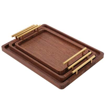 Christmas 1pc Bamboo Serving Tray With Handles, Breakfast Tray Large Wooden Trays For Eating, Working, Storing, Used In Kitchen , Living Room, Bedroom Home Decor New Year Gift