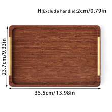 1 szt. Taca bambusowa z uchwytami, taca śniadaniowa, duże drewniane tace do jedzenia, pracy, przechowywania, używana w kuchni, salonie, sypialni