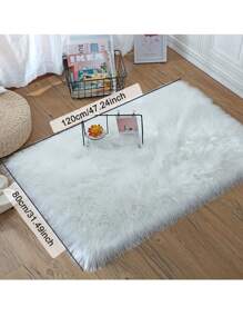 Tapis en fausse fourrure lavable, tapis moelleux pour salon, coureur de tapis, tapis shaggy pour chambre d\"enfants et salon, tapis moelleux en peluche pour la décoration de chambre à coucher, tapis en fourrure de mouton pour chambre à coucher esthétique