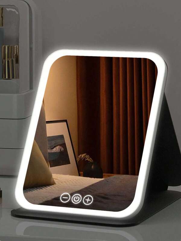 Folding Desk Makeup Mirror,Portable Vanity Mirror For Student Dorm Office Tabletop Best Gifts Birthday Graduation Home Decor Back To School Room Decor School Supplies