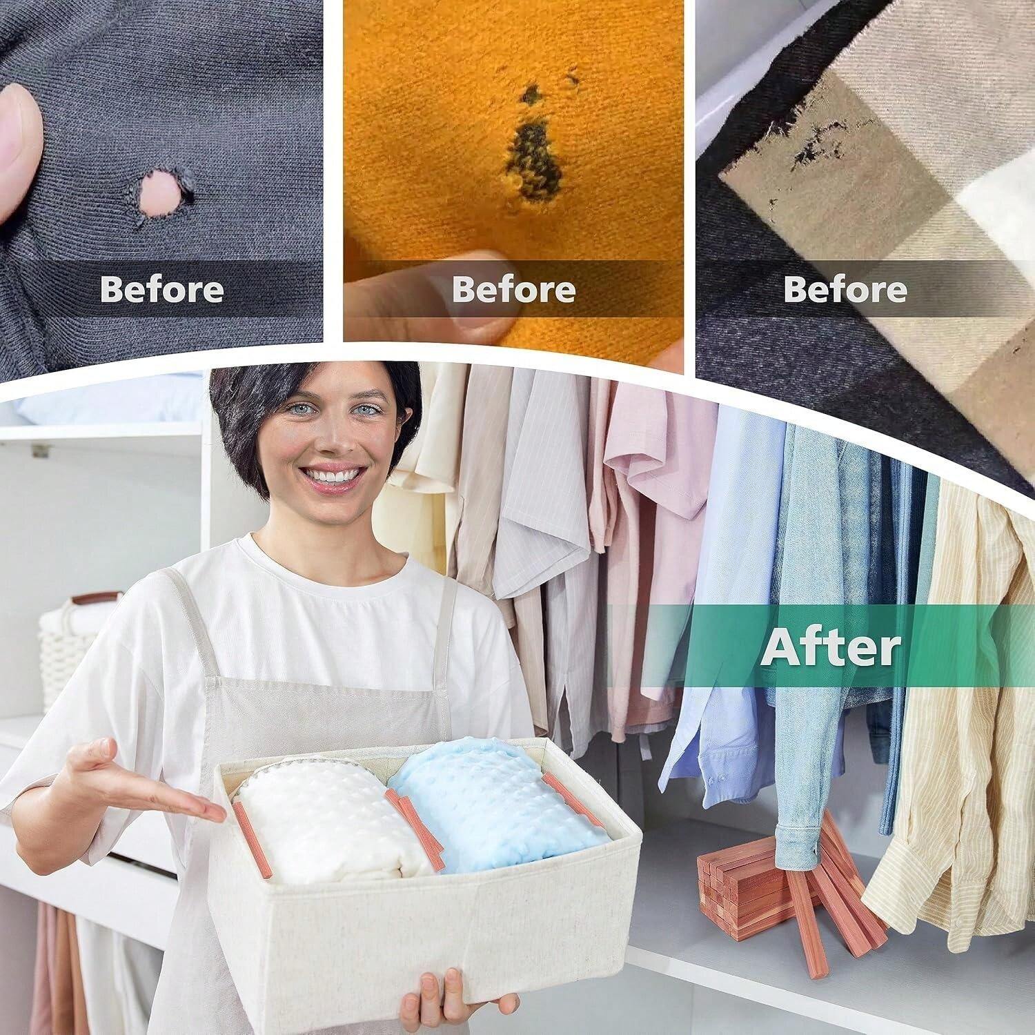 30pcs Natural Cedar Blocks, Cedar Aromatherapy Stick, Fragrant Red