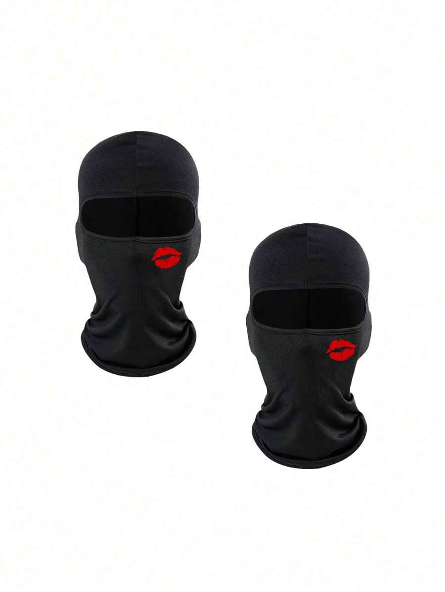 2pcs/1pc Unisex Printed Balaclava Face Mask, Single Hole Hat, Suitable For Daily Use, Outdoor Travel, Hiking, Cycling, Skiing, Ice Skating - Multicolor - View 1
