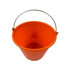 Cubeta Balde De Plástico 10 Litros Con Asa: Para Limpieza - Naranja - Ver 2