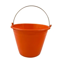 Cubeta Balde De Plástico 10 Litros Con Asa: Para Limpieza - Naranja - Ver 1