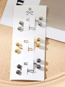 6 Stücke/Set Muslimischer Hijab Schal Clips, Perlendekor Hijab Nadel Accessoires