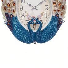 Large Peacock Wall Clock Watch Living Room Peacock Clock Decor Luxury Large Wall Clock Peacock Wall Watch Living Room Home Decor Retro European - Bue+Beige - 查看 5