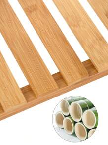 SONGMICS Bamboo Storage Shelf, 3-Tier Plant Shoe Rack, Multipurpose, In The Entryway, Bathroom, Living Room, Balcony, Kitchen, Natural - Yellow - View 7