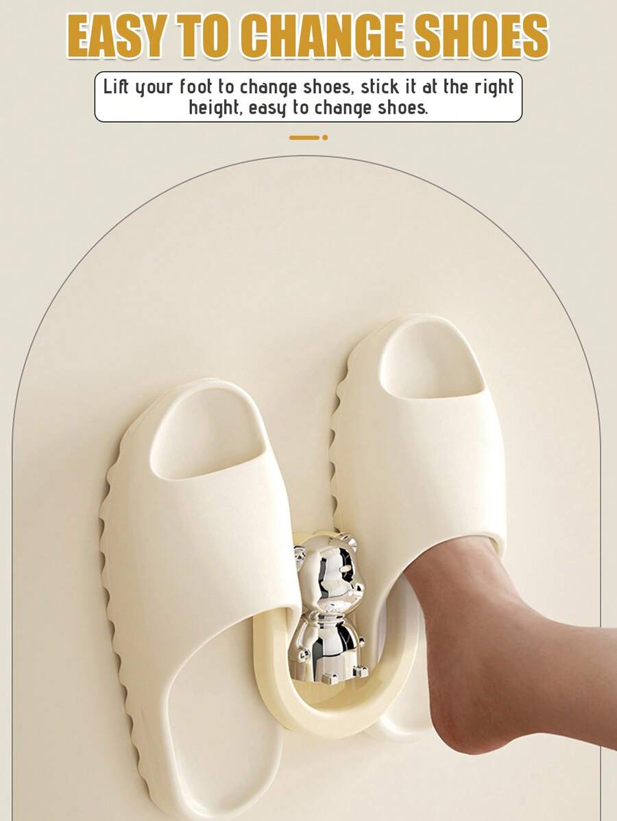 1PC Bathroom Slipper Rack Without Punching Holes, Bathroom Wall Slipper