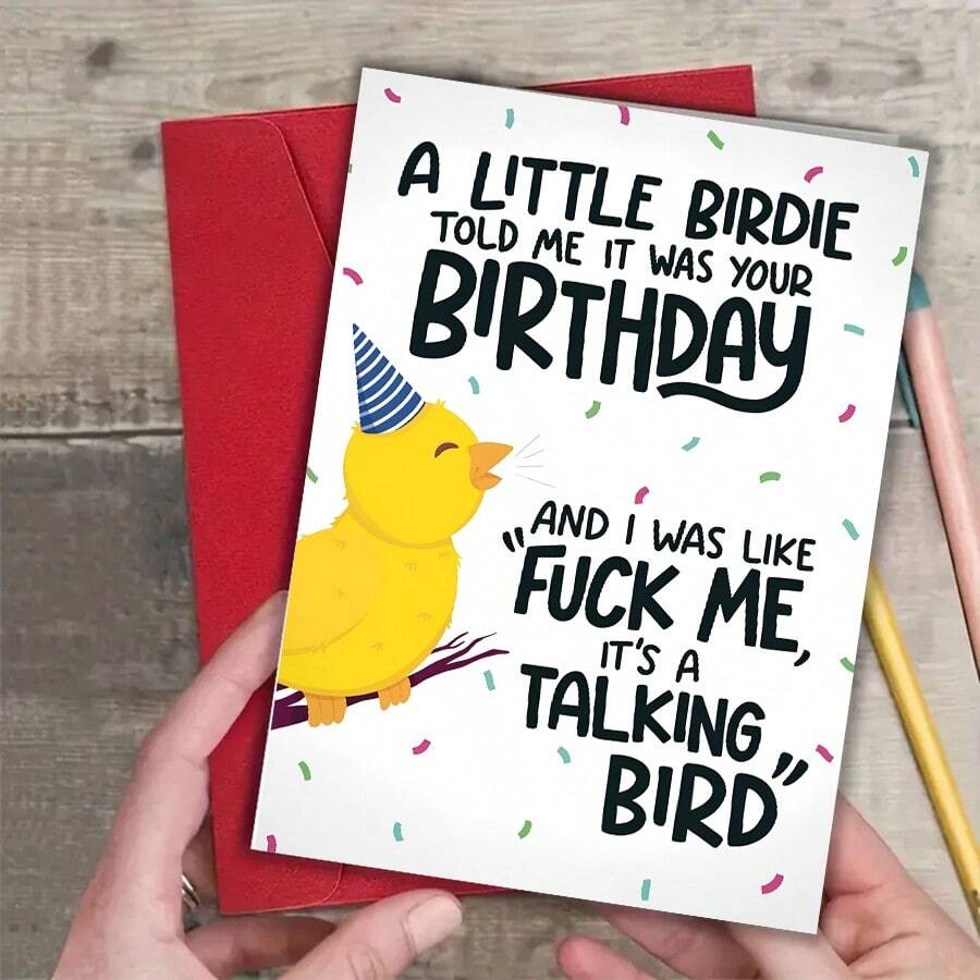 1pc Little Bird Tells Me This Is Your Birthday Card For Him, Her 21,30