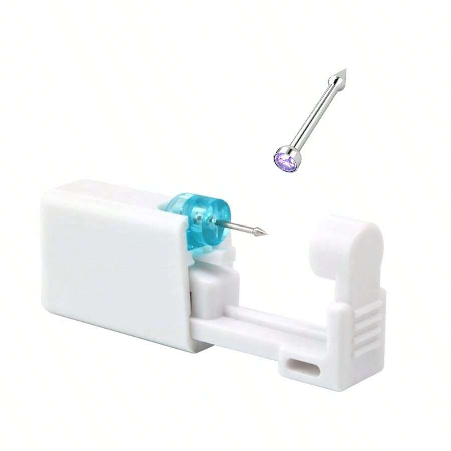1pc Disposable Nose Piercing Gun With BuiltIn Stainless Steel Nose