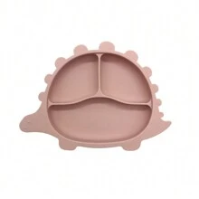 Dinosaur Shaped Plate With Suction Cup, Feeding Tableware For Infants & Toddlers