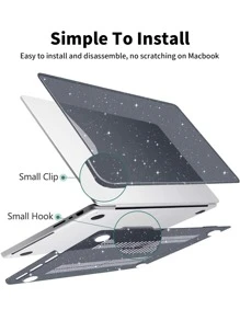 Case Compatible With MacBook , Sturdy Protective Plastic Hard Shell Cover Fit Retina Display Touch ID. (Sparkly Black)