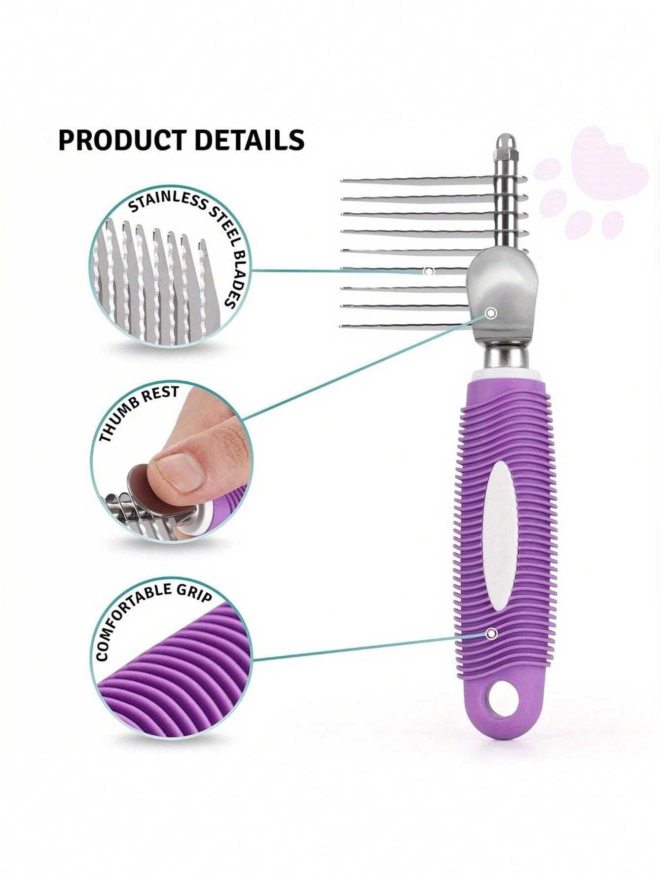 Detangling Brush For Long Haired Pets, Knot Removing Brush For Dogs And Cats To Eliminate Loose