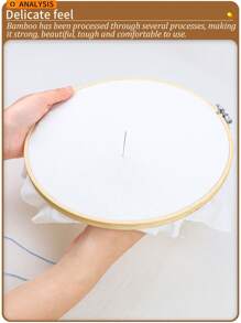 10pcs/Set Beige & Green Bamboo DIY Cross Stitch Embroidery Hoops, Suitable For Home Decor, Dream Catcher Accessories, Halloween & Christmas Decorations, Phone/Keychain/Bag Hanging Ornaments, Desk & Bedside Display