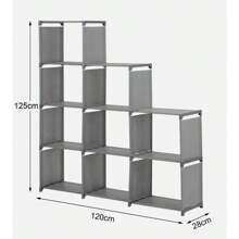 9 Cube Bookcase Shelf Display Furniture Storage Shelving Unit Living Room Office - Grey - View 2