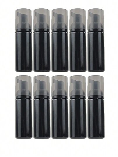 1 قطعة/ 10 قطع زجاجة موزع رغوي سعة 50 مل، زجاجة رغوية سوداء فارغة، زجاجة رغوية لصابون مواد التجميل السفر