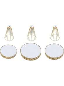 ZhdnBhnos LINSIE Crystal Cake Holder Gold Cupcake Stands Plating Mirror Cake Holder Round Cupcake Stands With Luxury Crystal, Fashion Dessert Tower For Wedding Event Birthday Party Cupcake Display (3Pcs) The Best Gift/Present For Family&Friends Happy Christmas - Gold - View 4