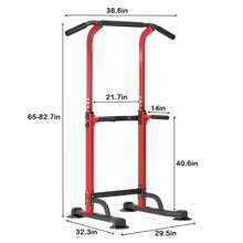 DlandHome Sport Power Tower, Pull-Up Bar Dip Station For Strength Training, Power Tower For Home Gym Fitness, Red - Đỏ - Xem 8