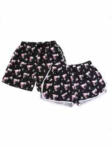 Kit Mozão Shorts Moda Praia 2 Peças Casal Bermudas Iguais Namorados Pijama Caveira Florida Estampado Estampa Casais