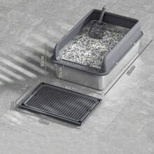 Große Katzentoilette mit Deckel, extra große Katzentoilette für große Katzen, XL Streuschale mit hohen seitlichen Wänden, nicht klebrig, auslaufsicher, einfach zu reinigen