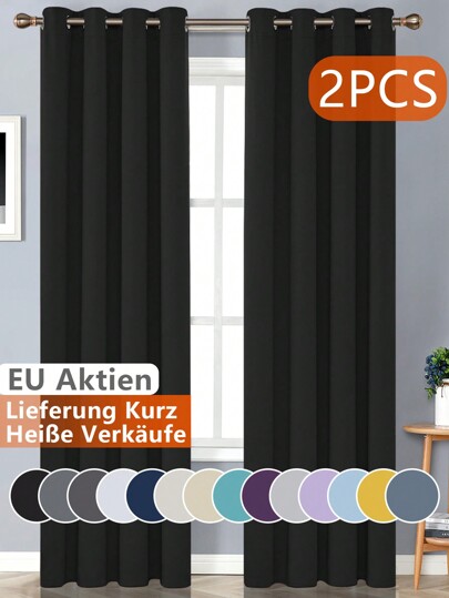VEHEDE Cortinas térmicas com ilhós para sala de estar, 2 peças, proteção térmica, blackout, ilhós, conjunto de 2 cortinas blackout, bege, bege