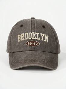 قبعة البيسبول المغسولة، للنساء، مطرزة بحرف BROOKLYN 1947 قابلة للتعديل، توفر حماية من الشمس للاستخدام الخارجي، مناسبة للربيع والخريف والسفر والشاطئ، قبعة بطراز Y2K للرجال الشبابرمضان