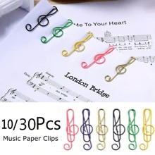 Music Paper Clips 6 Colors, Metal Paper Clips Musical Notes Clips Music Office Accessories For Desk Bookmark Office Notebook (10/30 Pcs) - Multicolor - View 8