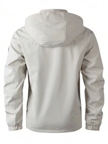 运动拉链连帽衫 防风夹克 适合男友风格男士 防水夹克 1 件拉链口袋 徒步夹克 男友风格男士 适合春秋季户外使用 男友风格男士软壳夹克 可拆卸帽子